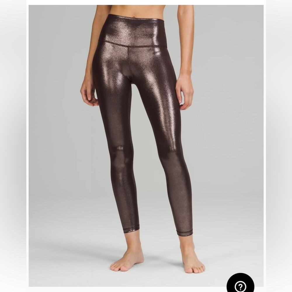 lululemon Align High-Rise leggings Radiate Foil Print French Press Metallic sz 2